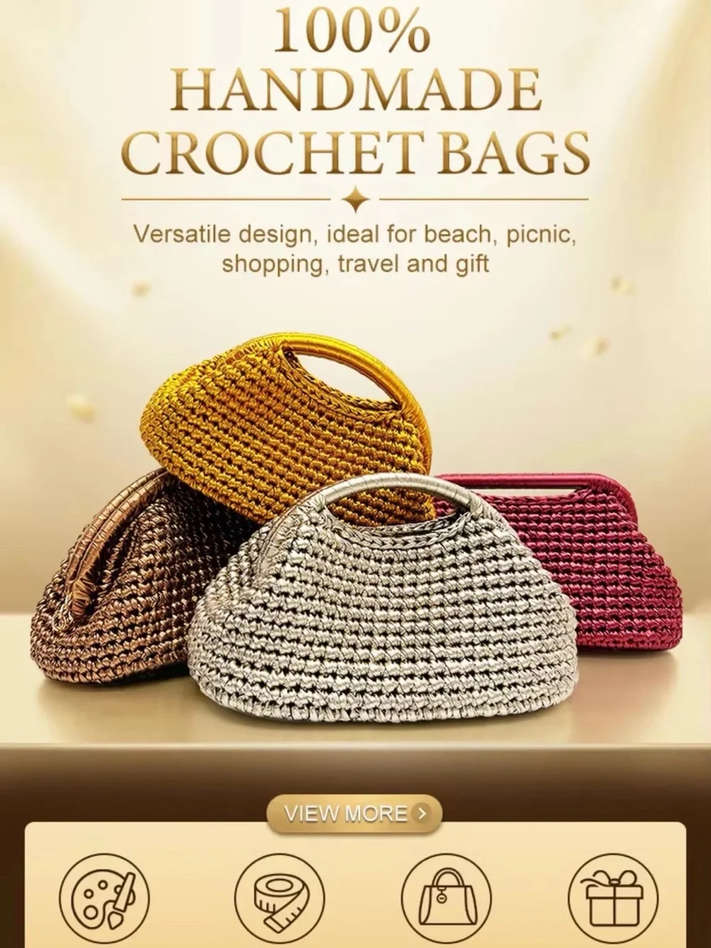 Green handmade Crochet Clutch - Women Bags